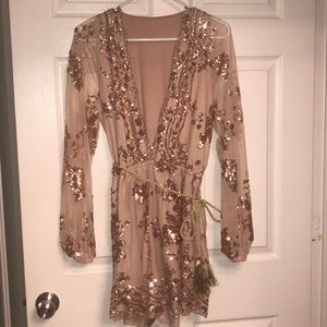 Rose gold Sequin romper